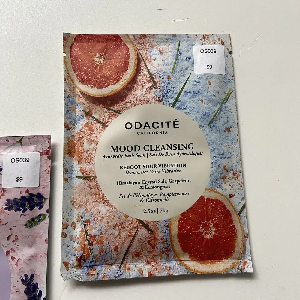 Odacité Bath Soak Trio Set Himalayan Crystal Salt Mood, Soul, Energy 2.5 oz